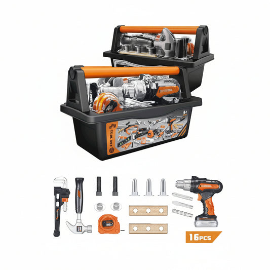 Electric Drill Tool Set in a 16-Piece Box