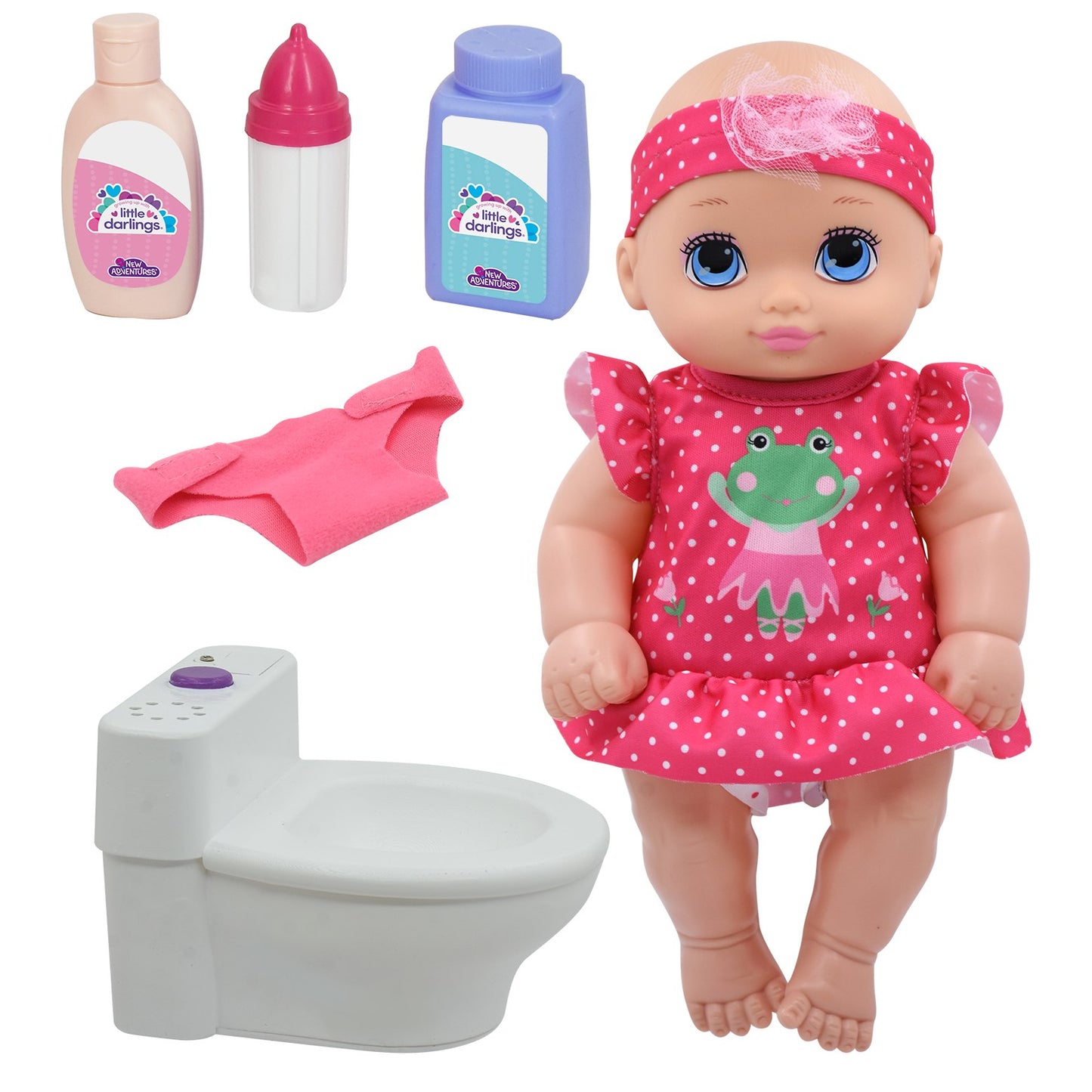 בובת תינוק 25 סמ עם סיר דמוי אסלה