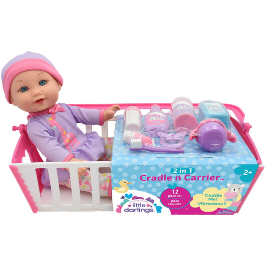 בובת תינוק 30 סמ עם עריסה 2 ב 1