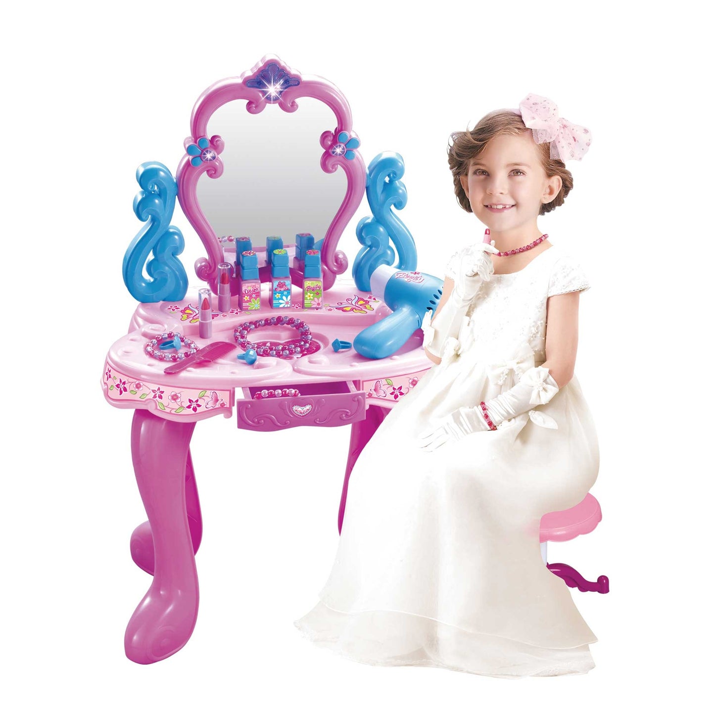 שידת איפור עם מראה ואביזרים נסיכות