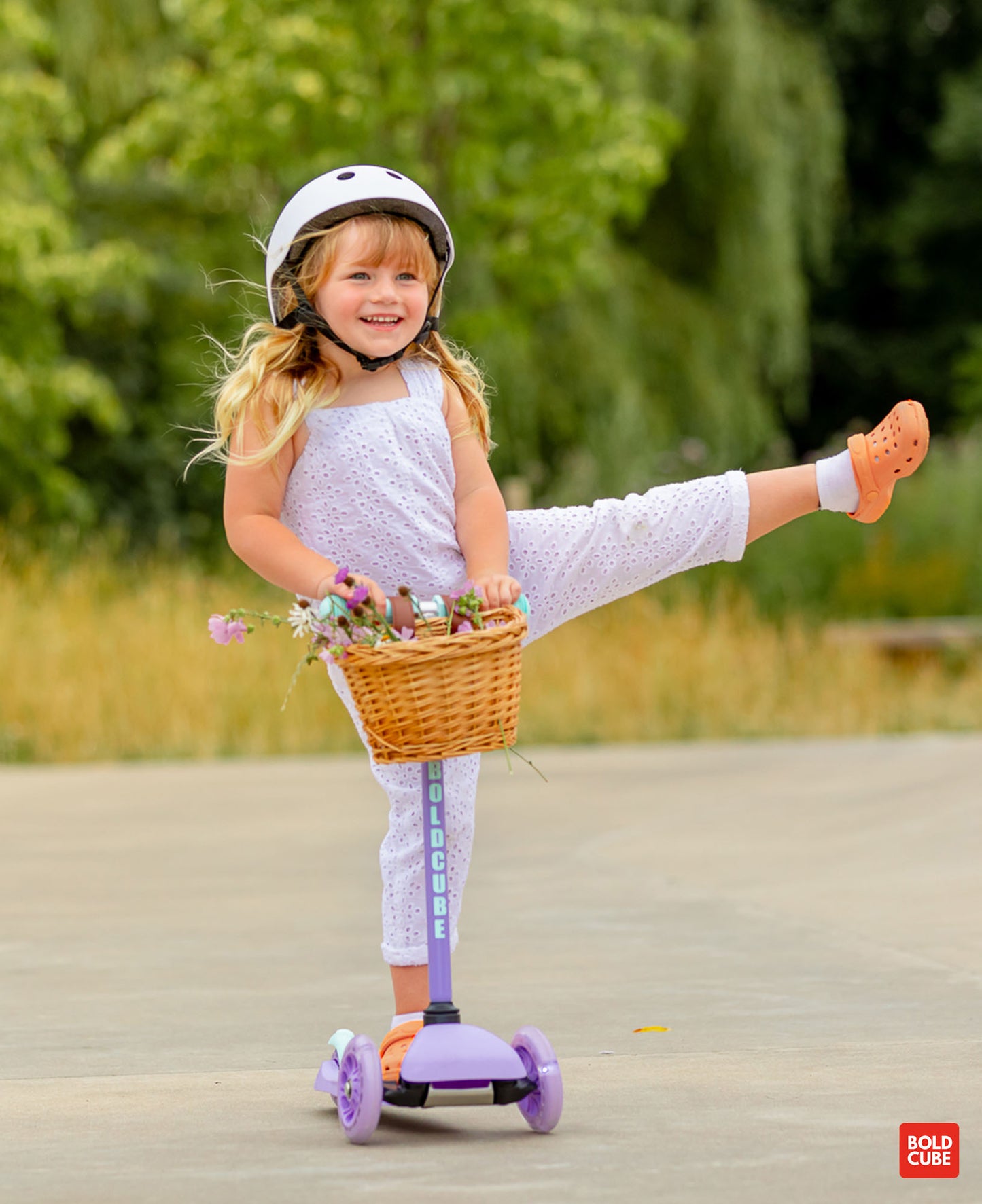 קורקינט 3 גלגלים סגול