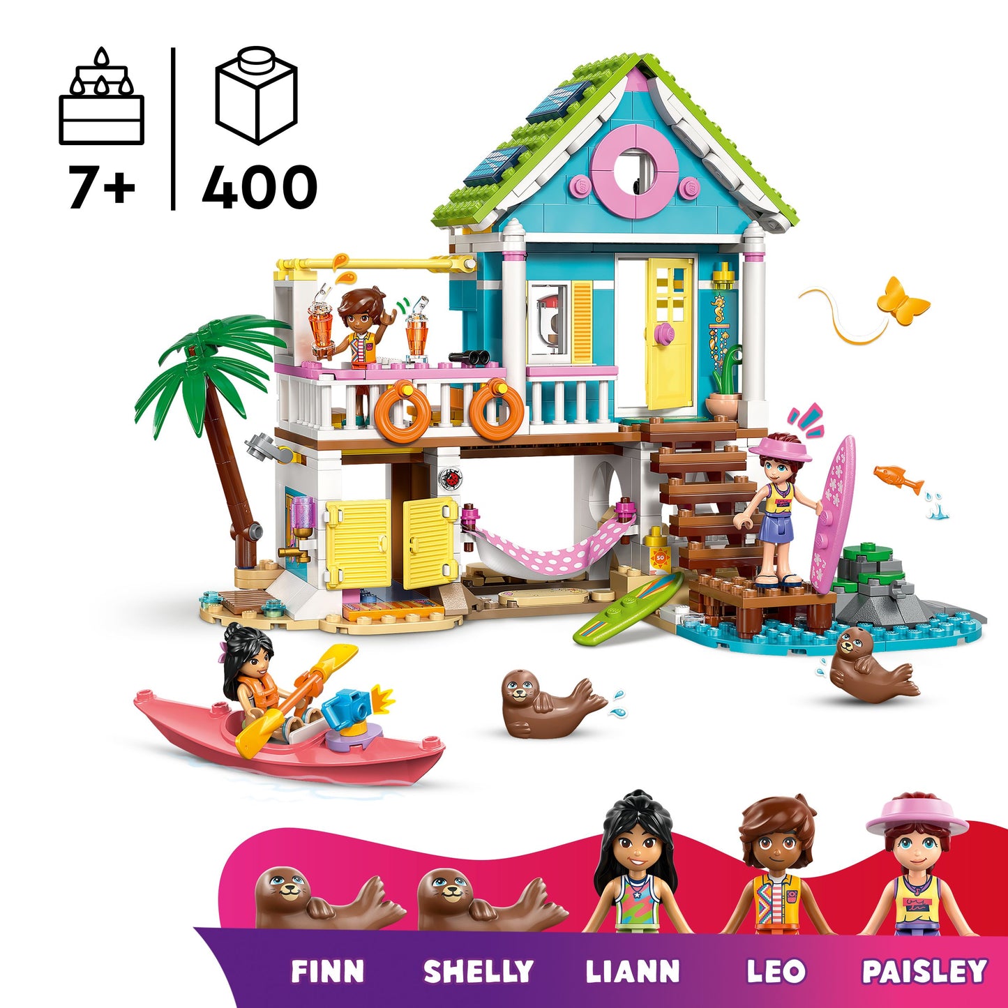 לגו חברות בית על החוף עם כלבי ים 42699