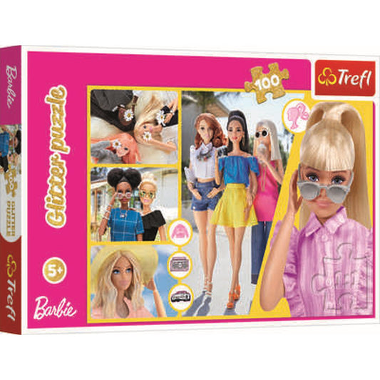 פאזל נצנצים 100 חלקים ברבי