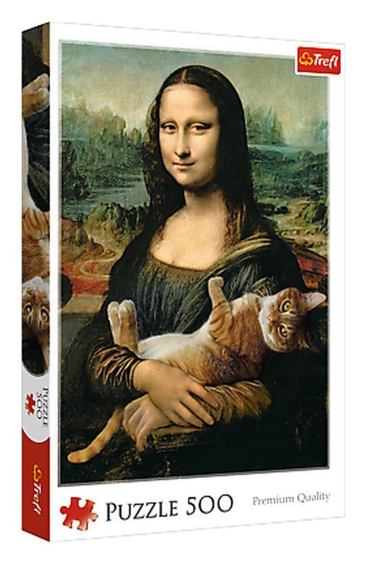 פאזל 500 חלקים "מונה ליזה וחתלתול מגרגר"
