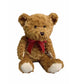 דב יושב פרווה חום/לבן 26 סמ