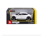 White TAYCAN TURBO S 1:24 Scale Model Car Porsche BURAGO