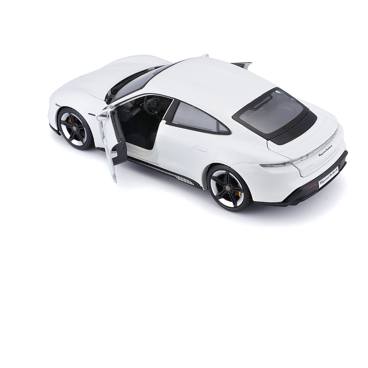 לבן  TAYCAN TURBO S מכונית דגמים 1:24 פורשה BURAGO