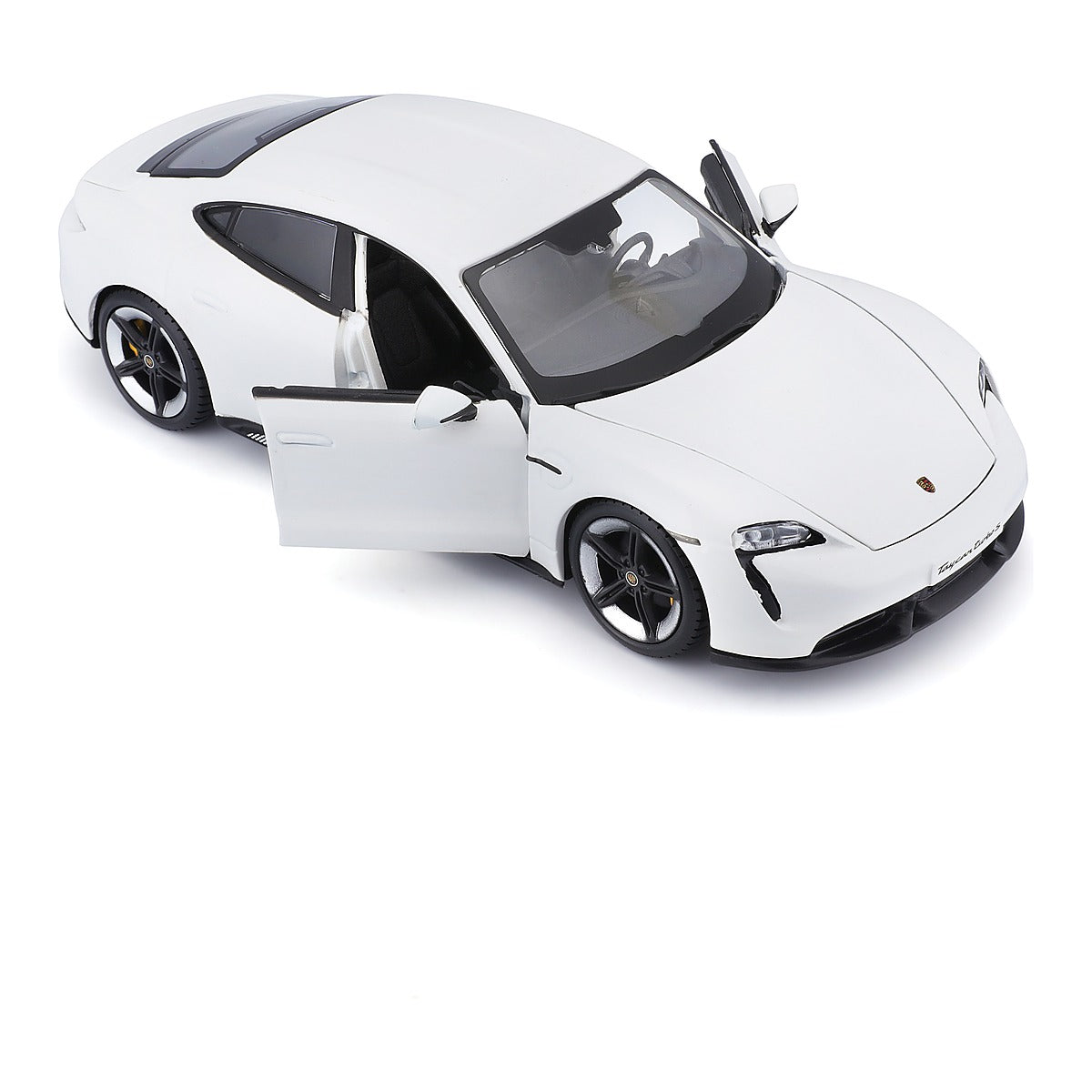 לבן  TAYCAN TURBO S מכונית דגמים 1:24 פורשה BURAGO