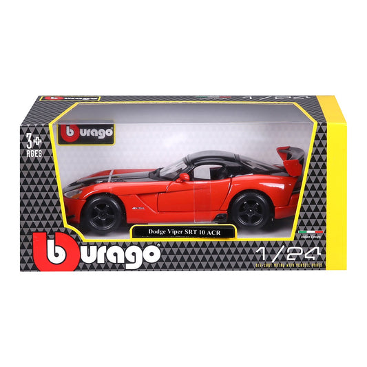 DODGE VIPER מכונית דגמים 1:24 אדום שחור BURAGO