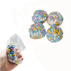 Squishy ball with colorful beads
