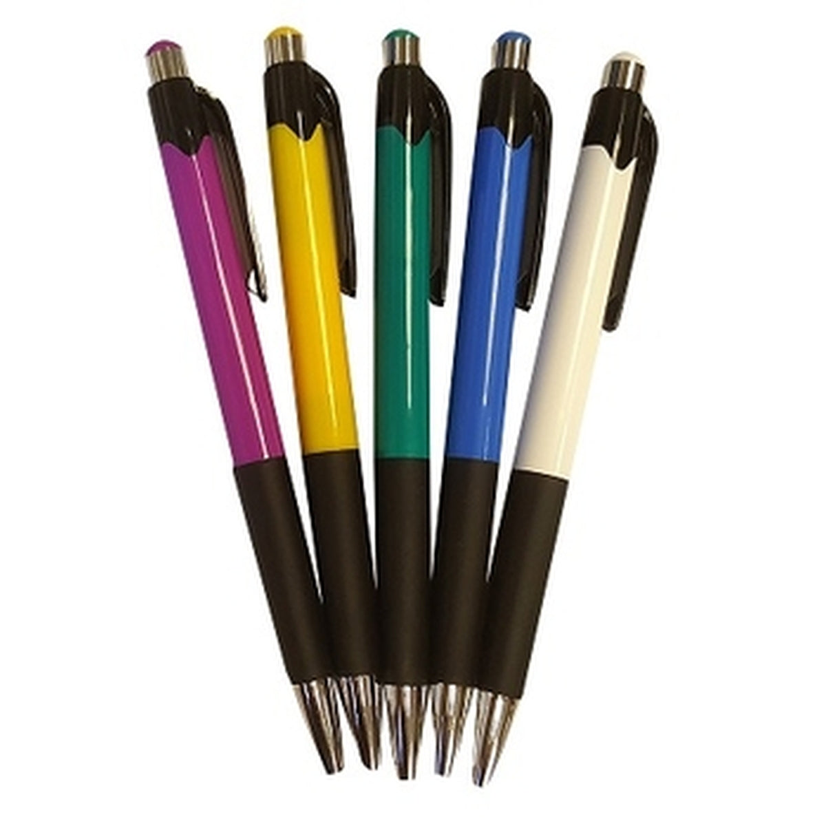 סט 10 עט כדורי לחצן כחול ג.צבעוני MILAN