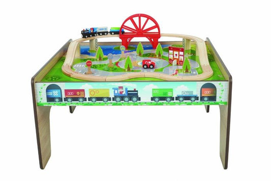 סט רכבת שולחני עץ