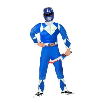 תחפושת פאואר רנגרס כחול מידה 4 שושי זוהר