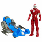 Race car with Iron Man figure