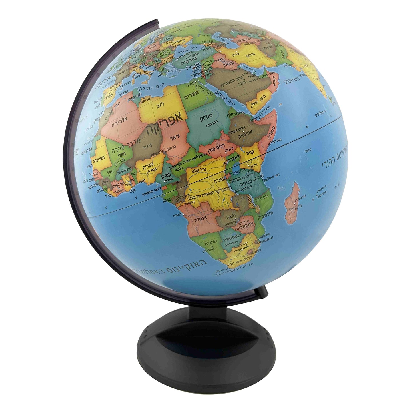 גלובוס כדור הארץ מאיר עם תרשים כוכבים 30 סמ עברית