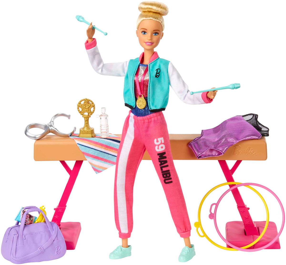 Barbie مجموعة أرضية جمباز عملاقة