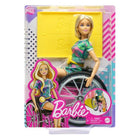 Barbie Fashionista بكرسي متحرك وشعر أشقر طويل