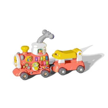 הליכון לימודי רכבת ורוד 5 ב 1 עם צלילים