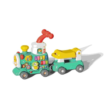 הליכון לימודי רכבת כחול 5 ב 1 עם צלילים