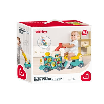 הליכון לימודי רכבת כחול 5 ב 1 עם צלילים