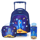 Blue Spaceship Trolley Kindergarten Bag Set