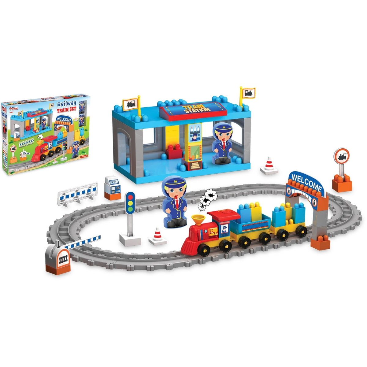 ערכת הרכבה - תחנת רכבת ומסילה 61 חלקים