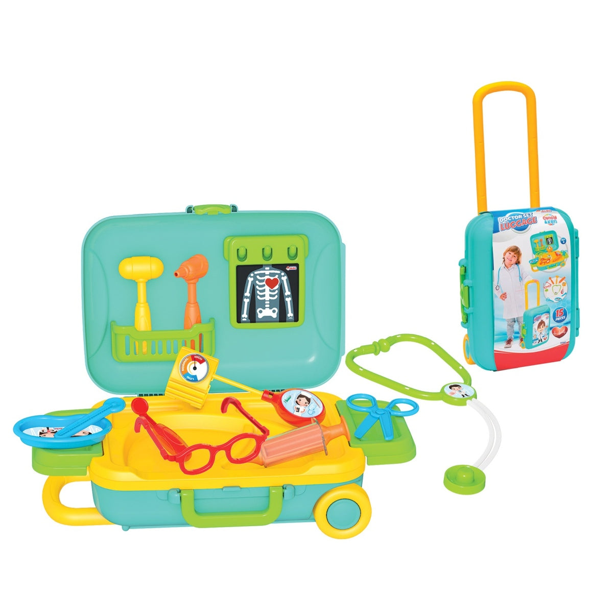 ערכת רופא במזוודת טרולי כחולה