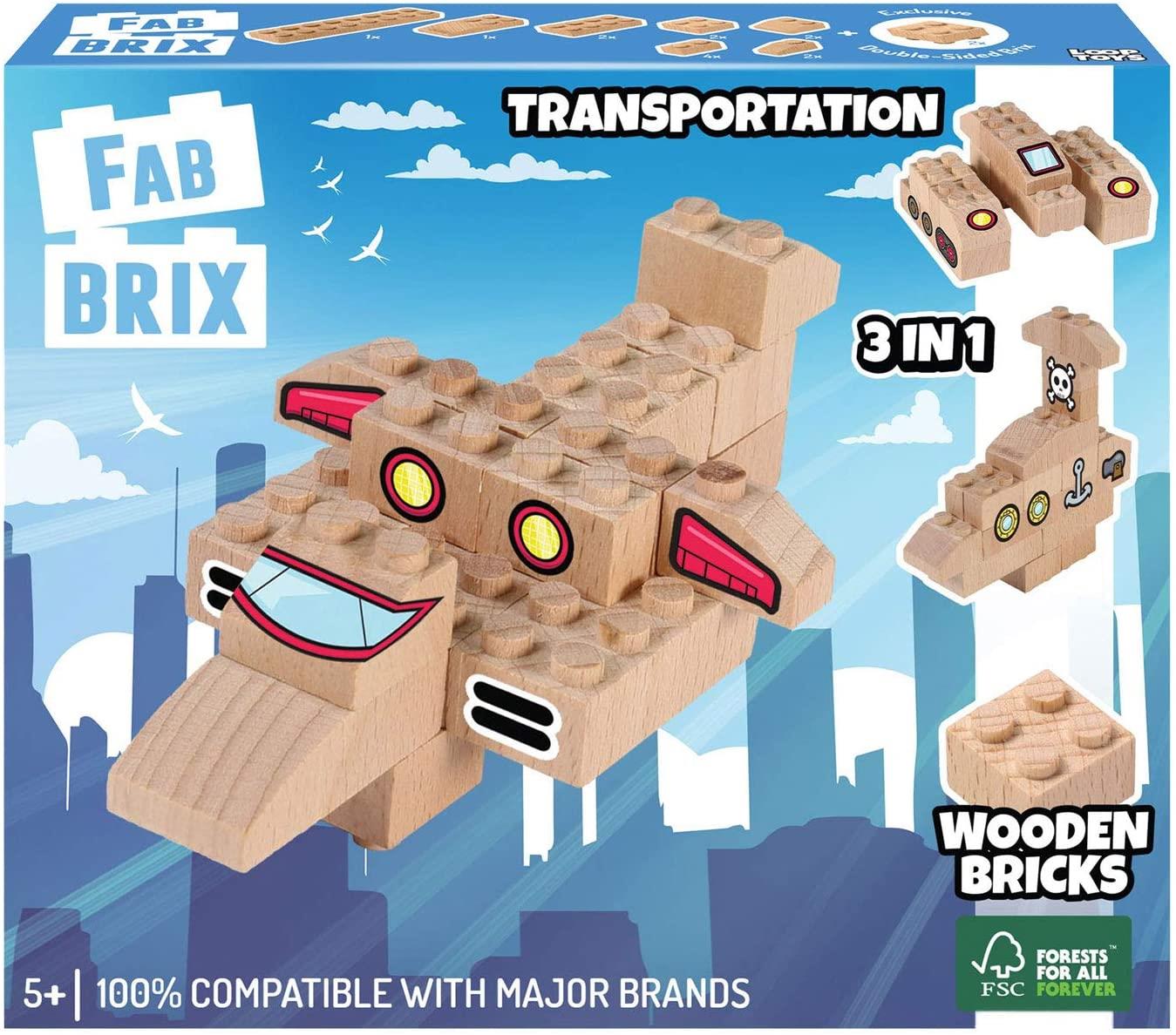 קוביות עץ פבריקס 3 ב 1 - כלי רכב