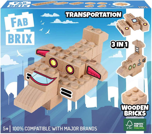 קוביות עץ פבריקס 3 ב 1 - כלי רכב