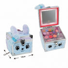 Makeup set for a suitcase with a pink/purple bunny fur.
