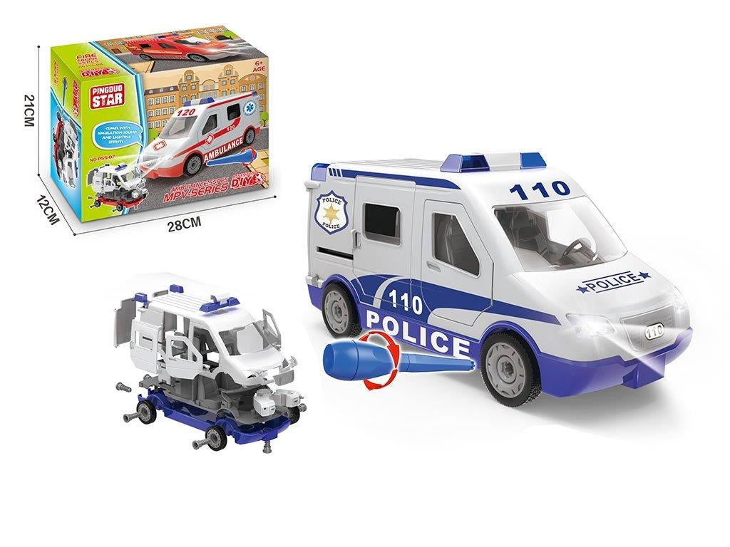 רכב משטרה להרכבה אורות וצלילים 55 חלקים