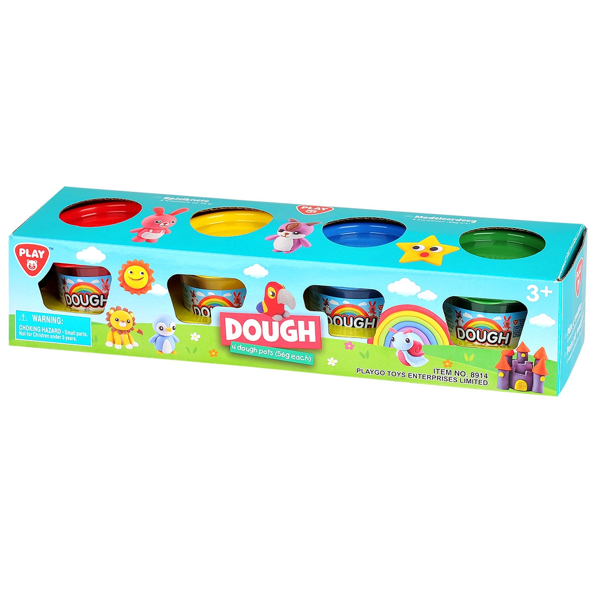 Mini dough four-pack in a blister