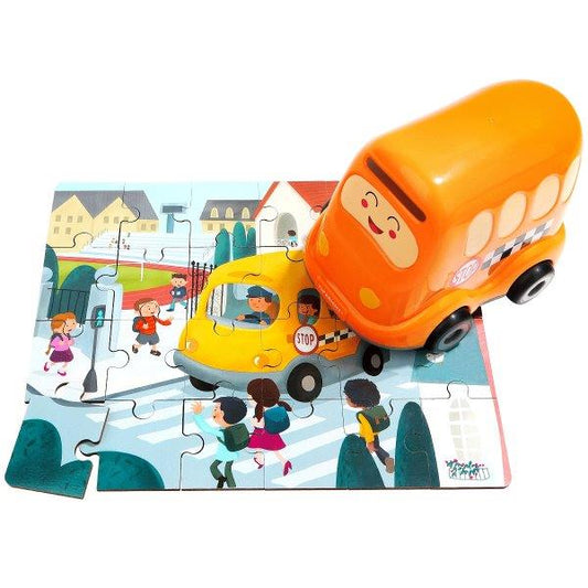 פאזל עץ עם אוטובוס בית ספר 25 חלקים