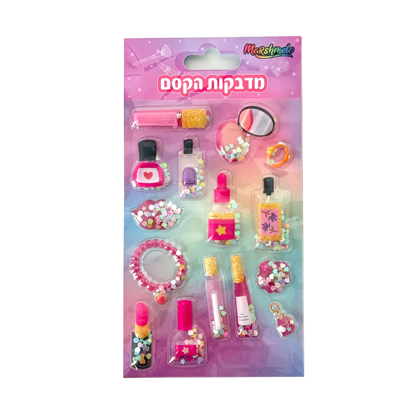 מדבקות בולטות עם נצנצים