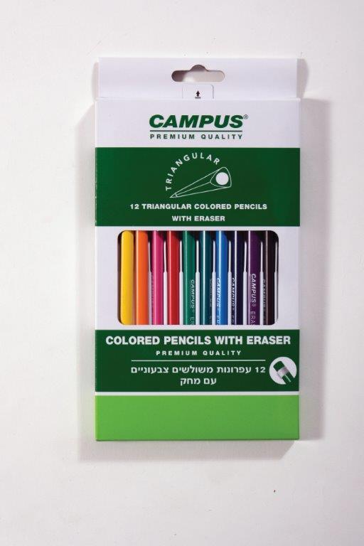 קמפוס עפרון משולש פסטל 12X