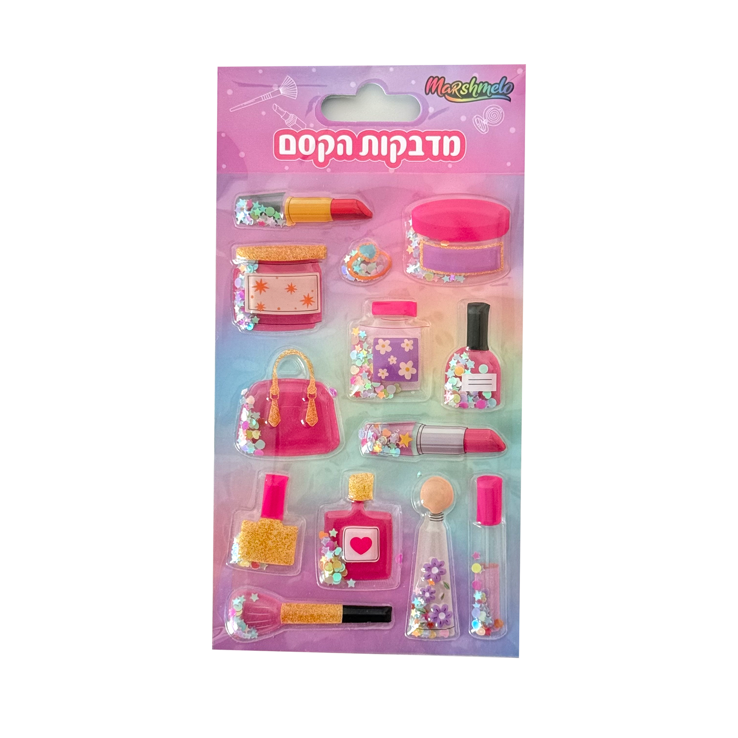 מדבקות בולטות עם נצנצים