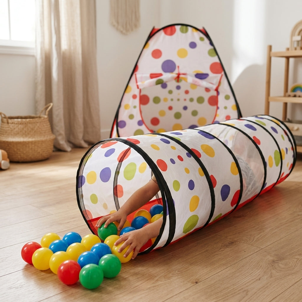 Tent + tunnel + 100 balls