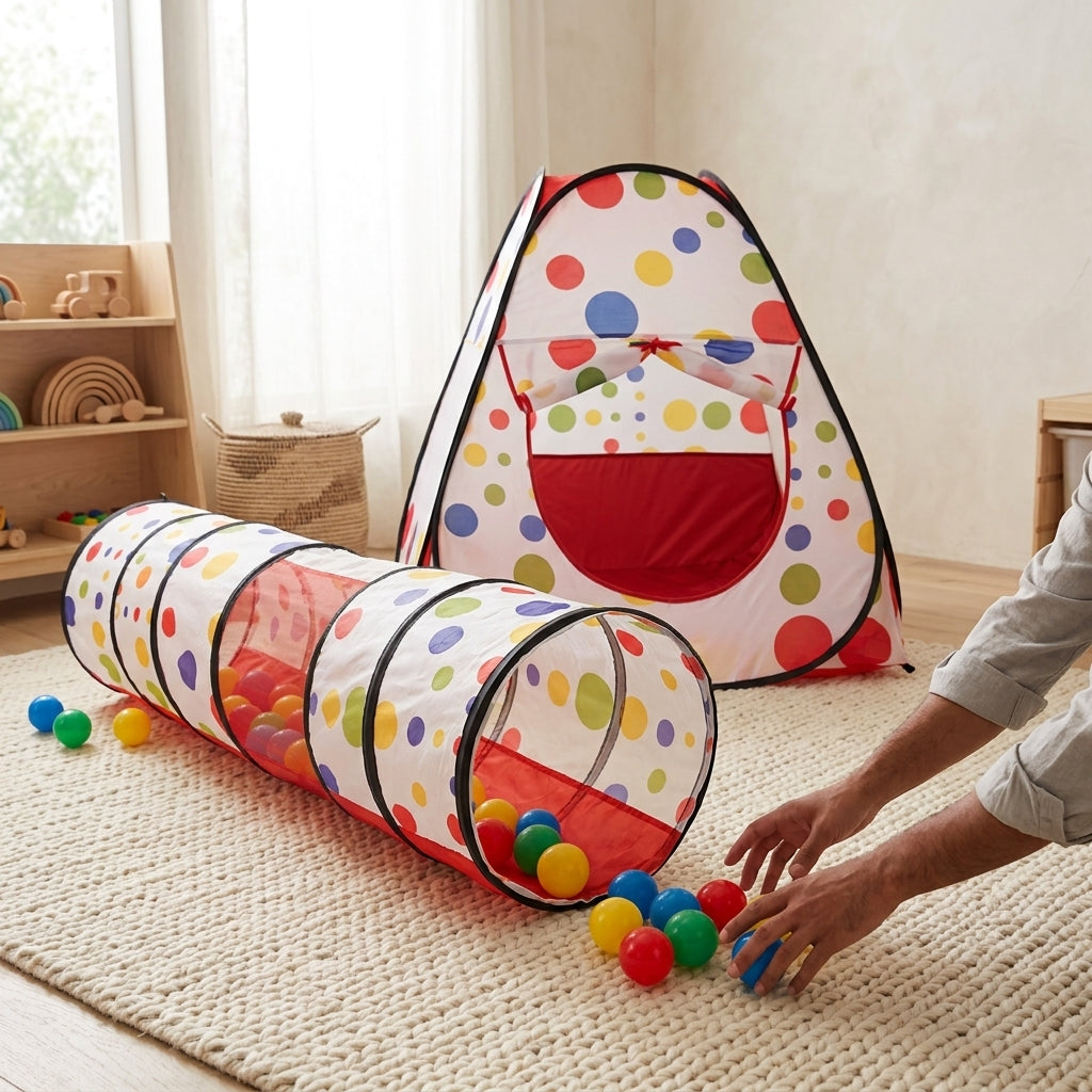 Tent + tunnel + 100 balls