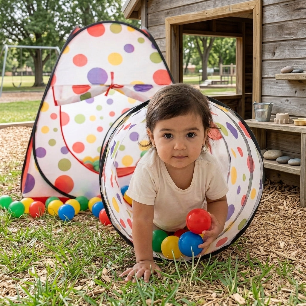 Tent + tunnel + 100 balls