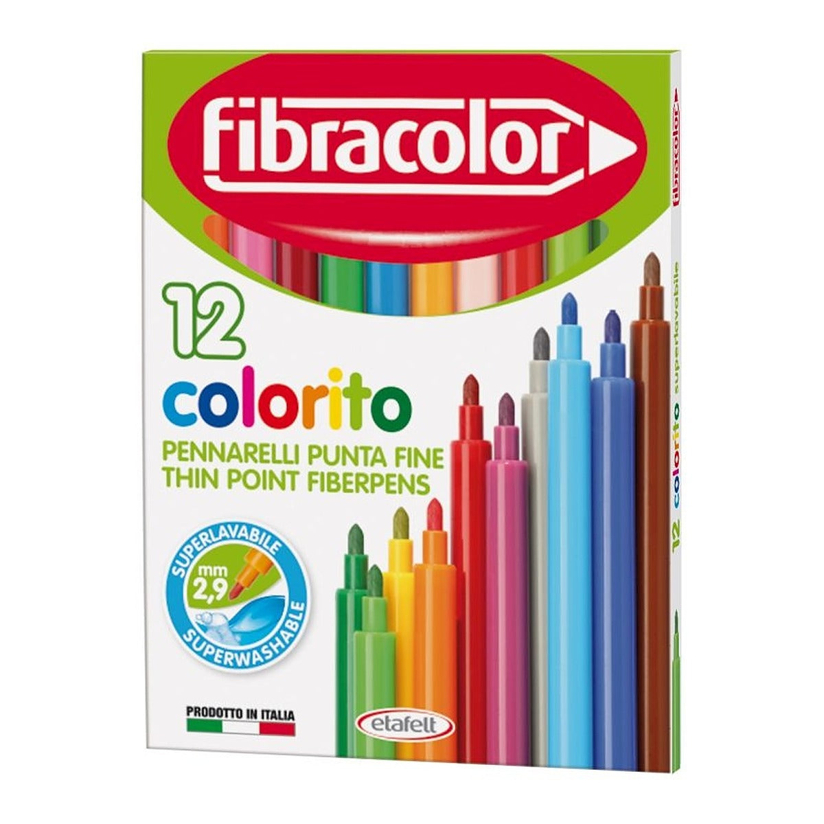 פיברקולור טוש 12 איכותי